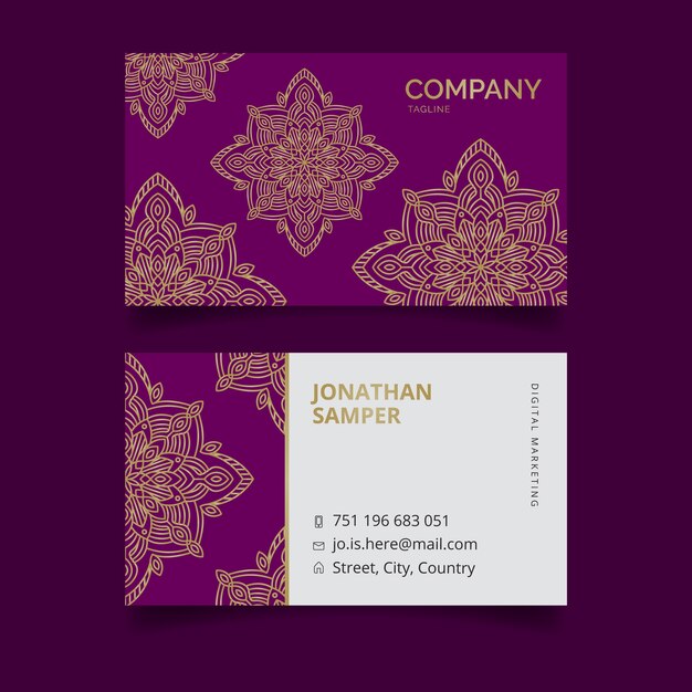 Free vector business card template mandala