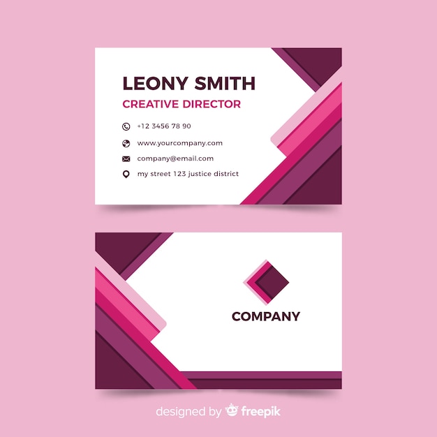 Free vector business card template in monochromatic style