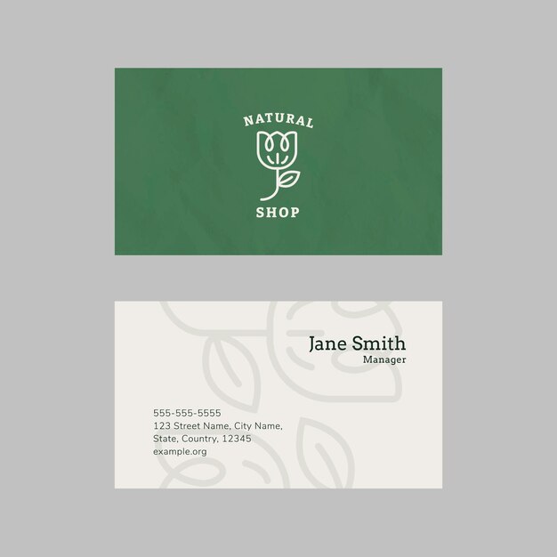 Business card template for natural shop