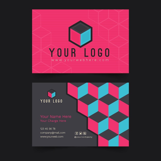 Free vector business card template neumorph style