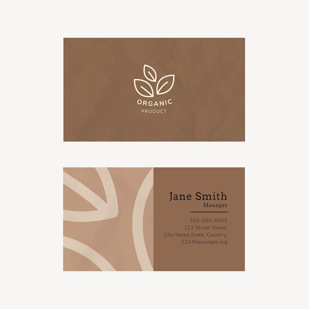 Business card template  for organic product