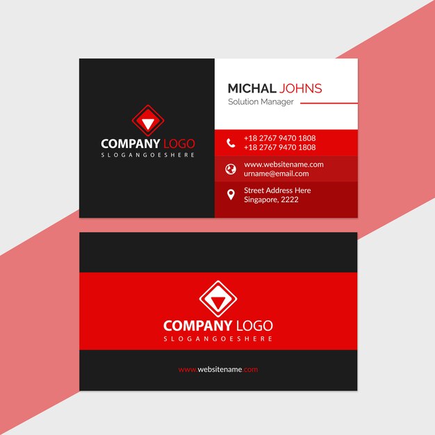 Download Free Business Card Template Red And Black Premium Vector Use our free logo maker to create a logo and build your brand. Put your logo on business cards, promotional products, or your website for brand visibility.