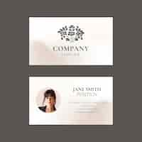 Free vector business card template vector in dark gray for beauty brand in feminine theme