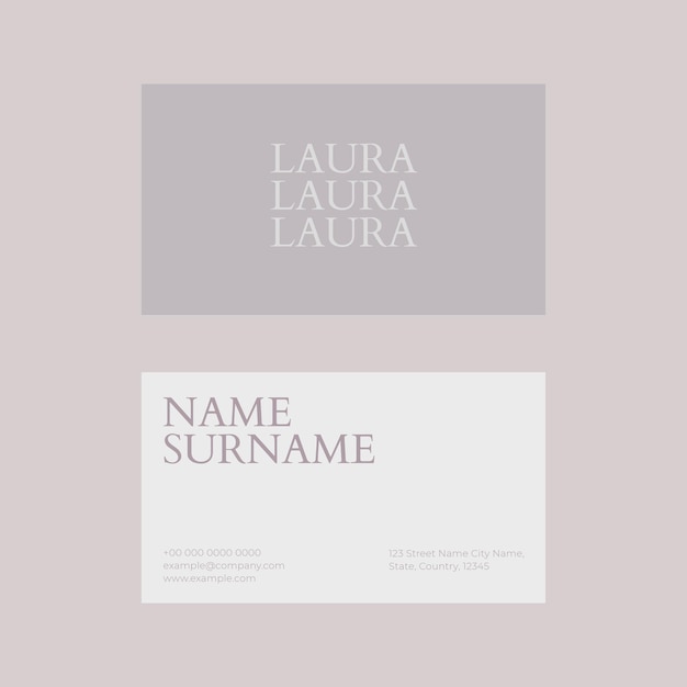 Free vector business card template vector in white and gray tone flatlay