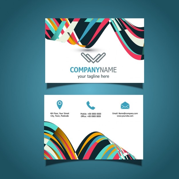 Business card template with an abstract design