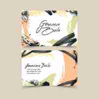 Free vector business card template with abstract pastel-colored stains