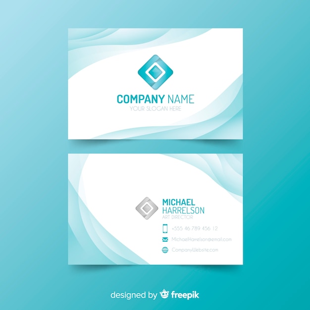 Free vector business card template with abstract shape