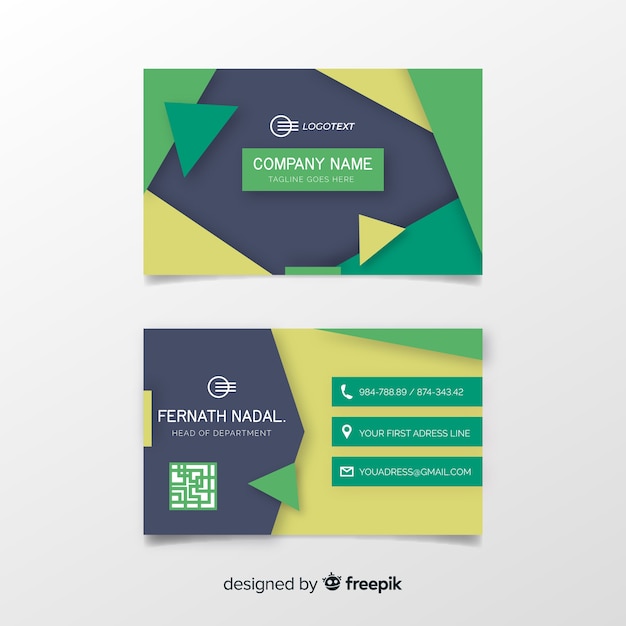 Business card template with abstract shapes with abstract shapes