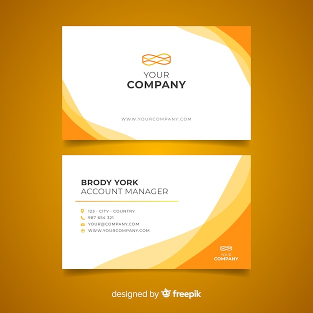 Free vector business card template with abstract shapes with abstract shapes