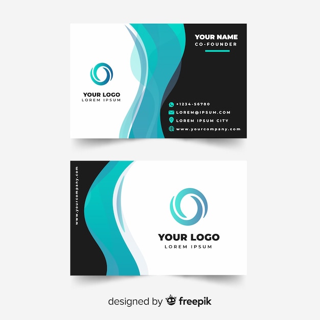 Business card template with abstract shapes with abstract shapes