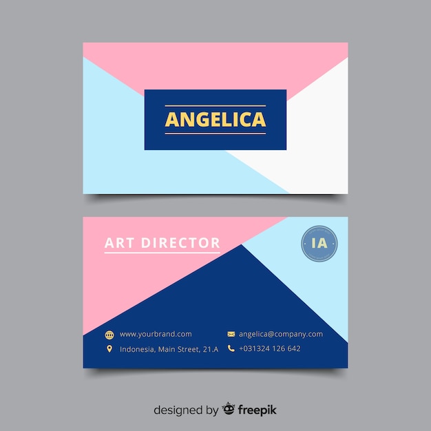 Business card template with abstract shapes with abstract shapes