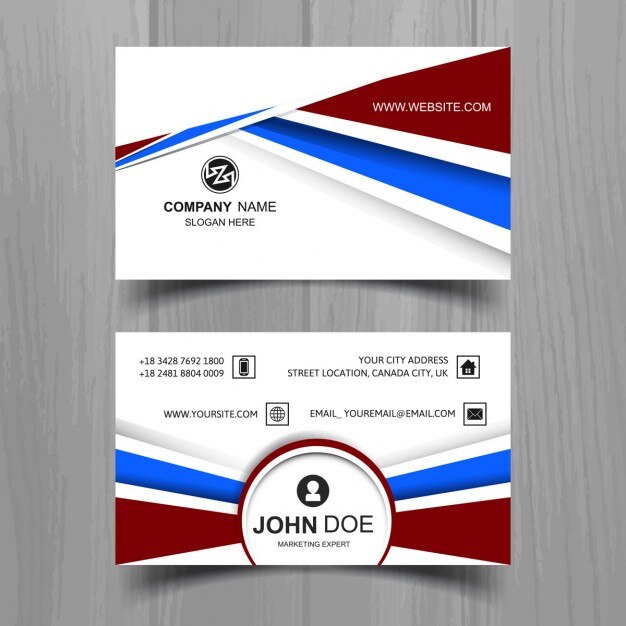 Business card template with abstract shapes