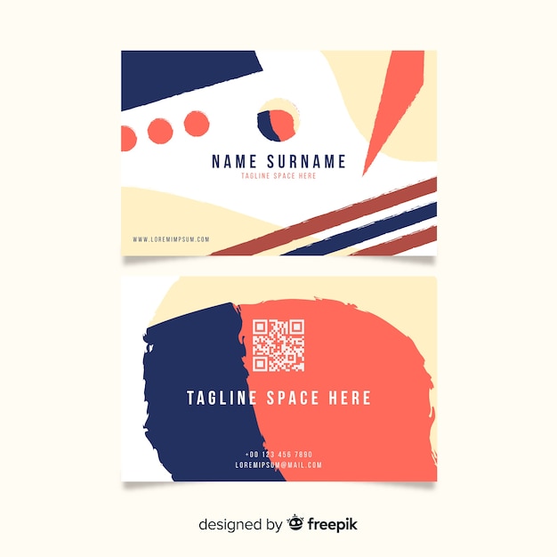 Business card template with abstract shapes