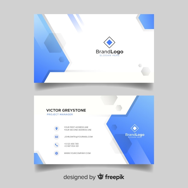 Business card template with abstract shapes