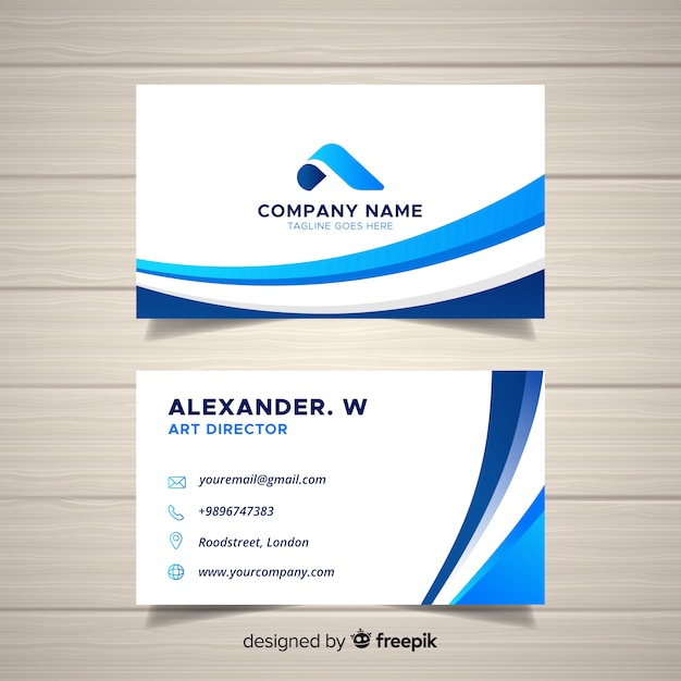 Business card template with abstract shapes