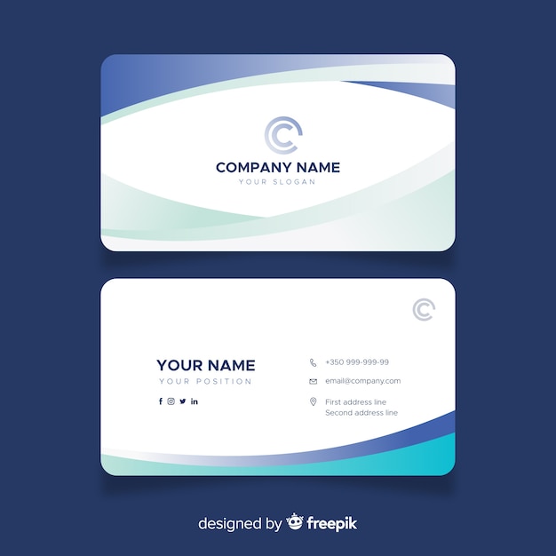 Business card template with abstract shapes