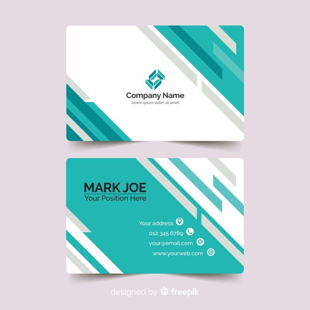 Business card template with abstract shapes