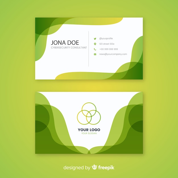 Free vector business card template with abstract shapes