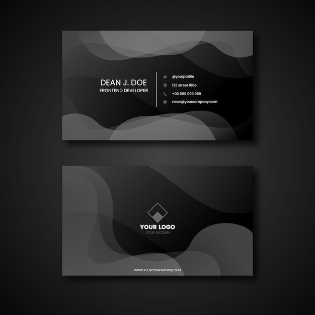 Free vector business card template with abstract shapes