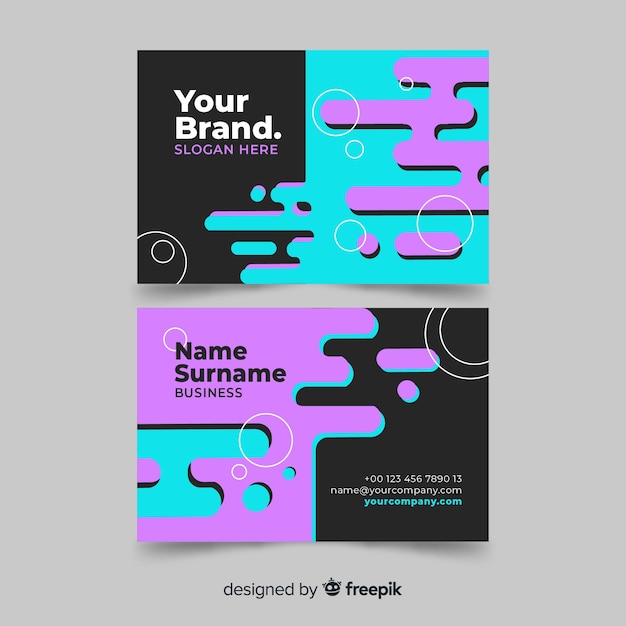 Business card template with abstract shapes