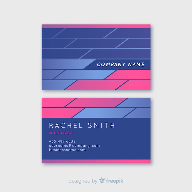 Free vector business card template with abstract shapes