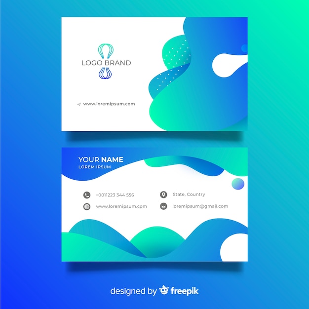 Free Vector Business card template with abstract shapes