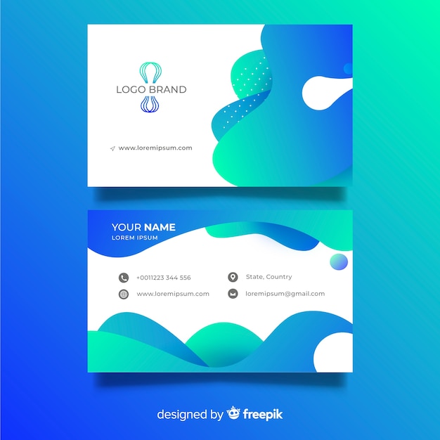 Business card template with abstract shapes