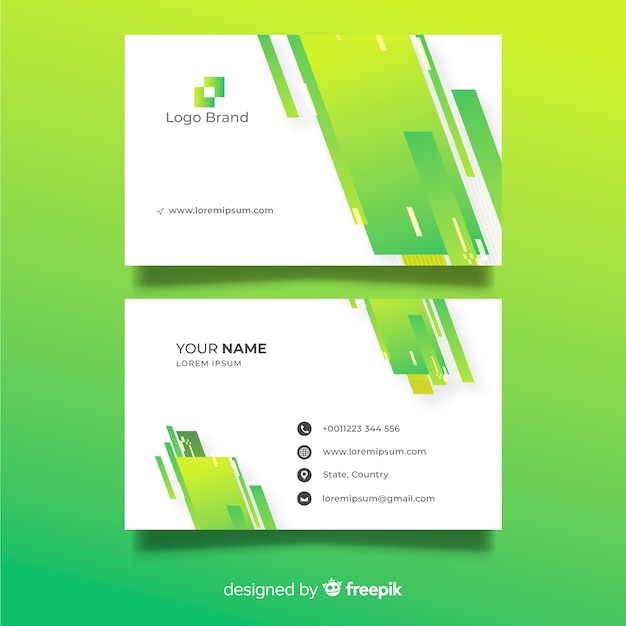 Business card template with abstract shapes