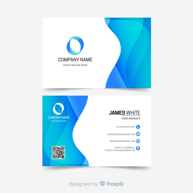 Business card template with abstract shapes