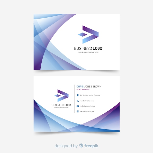 Business card template with abstract shapes