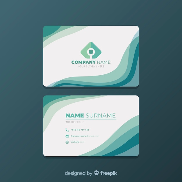 Free vector business card template with abstract shapes