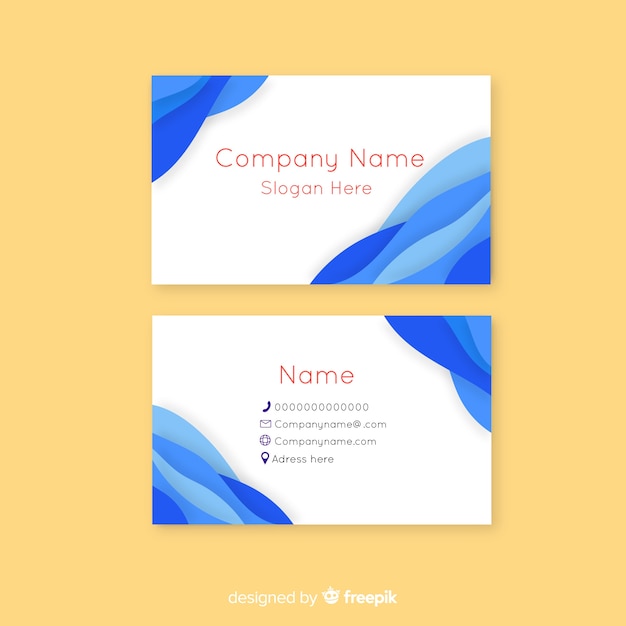 Business card template with abstract shapes