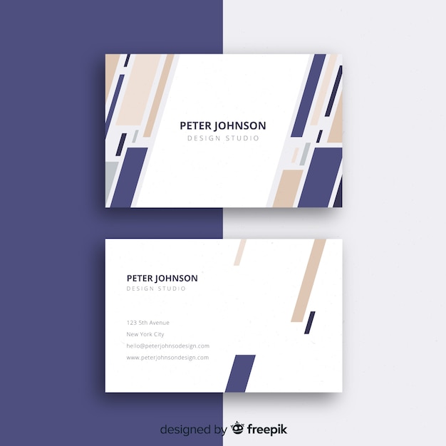 Business card template with abstract shapes