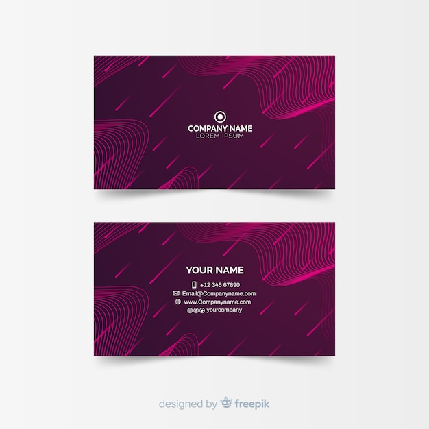 Business card template with abstract shapes