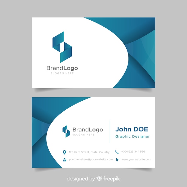 Business card template with abstract shapes