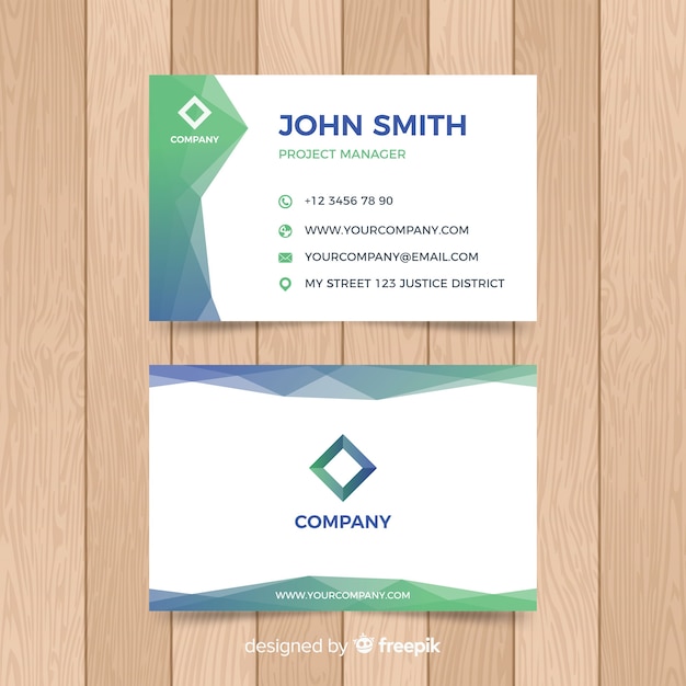 Business card template with abstract shapes