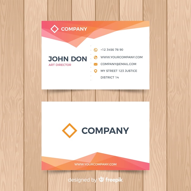 Business card template with abstract shapes