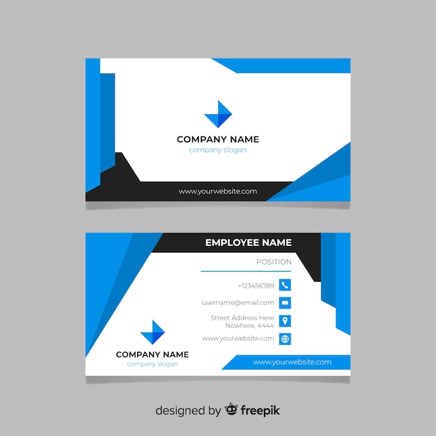 Free vector business card template with abstract shapes