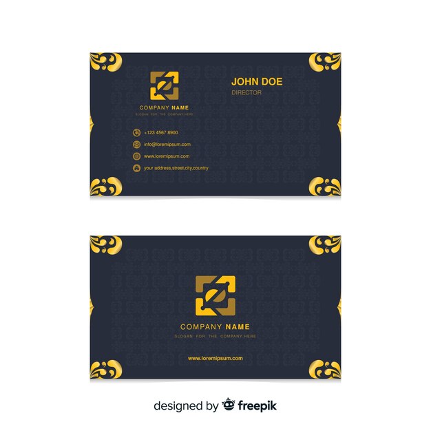 Business card template with abstract shapes