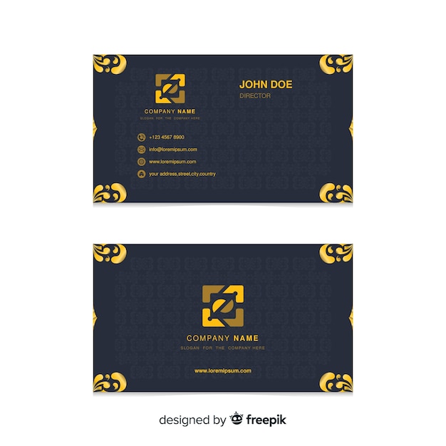 Business card template with abstract shapes