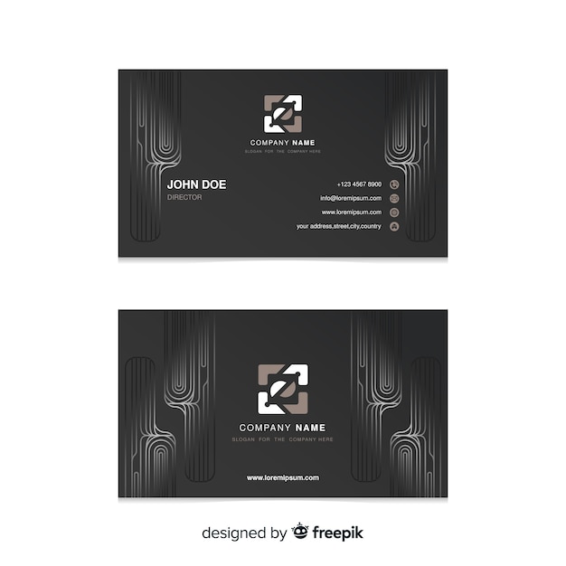 Free vector business card template with abstract shapes