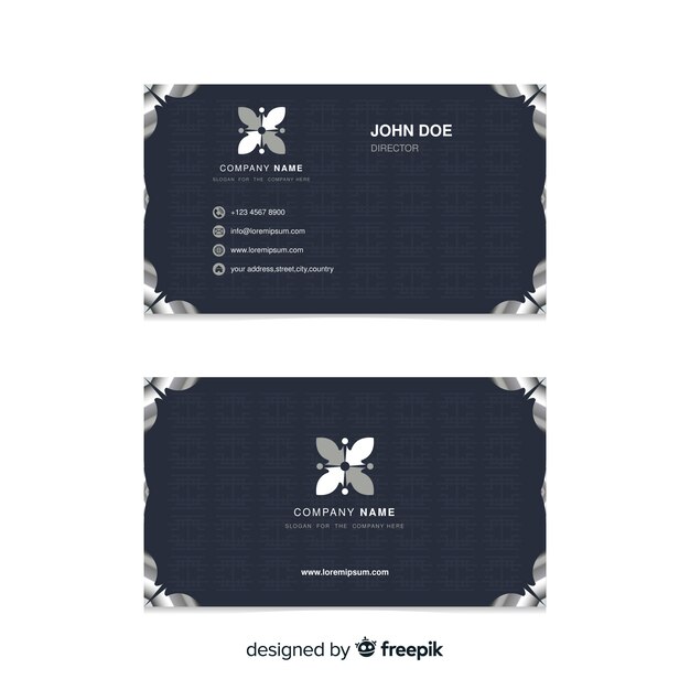 Free vector business card template with abstract shapes