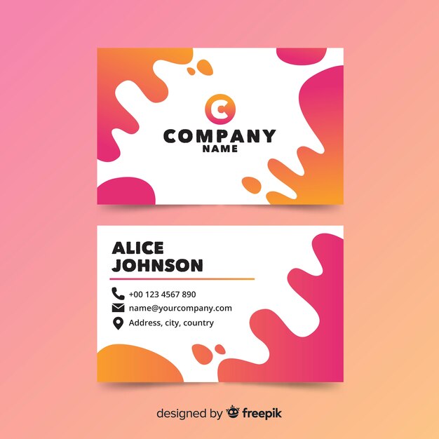 Business card template with abstract shapes