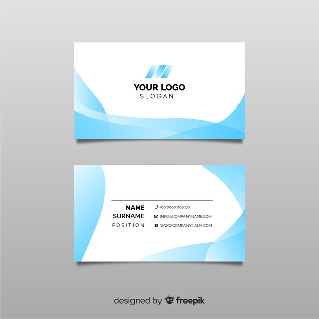 Business card template with abstract shapes