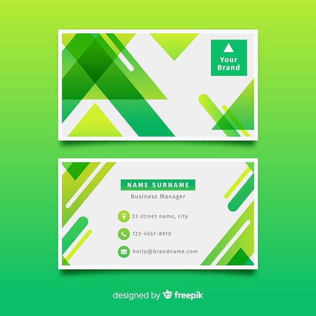 Business card template with abstract shapes