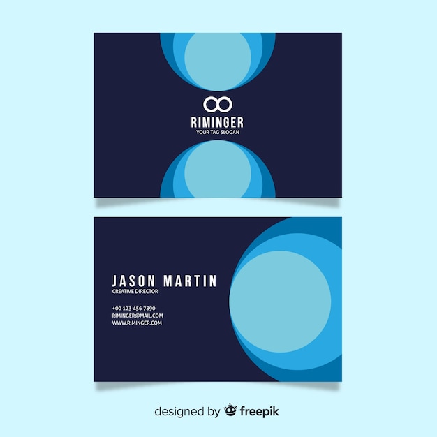 Business card template with abstract shapes