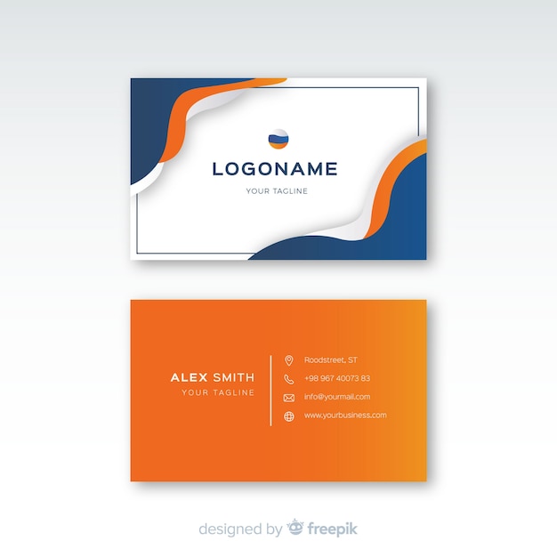 Business card template with abstract shapes