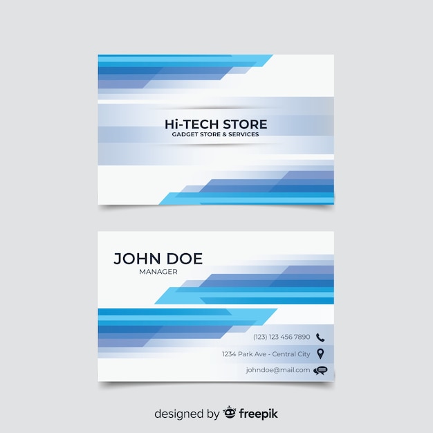 Business card template with abstract shapes