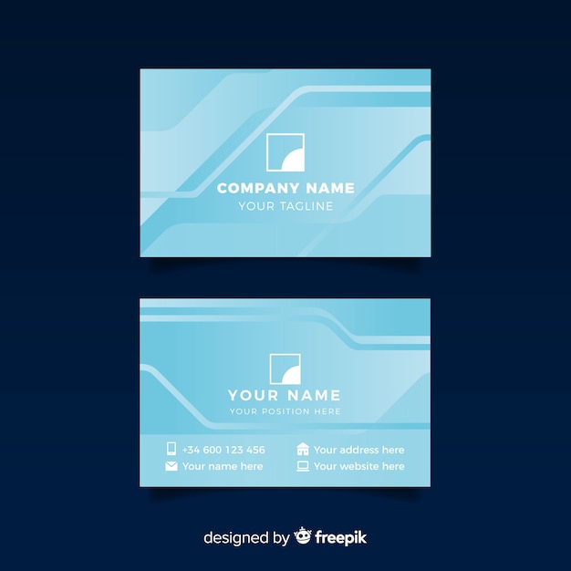 Business card template with abstract shapes