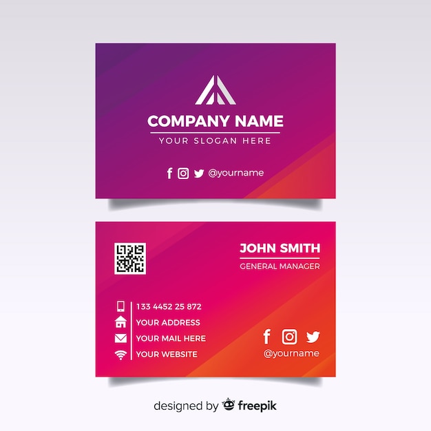 Free vector business card template with abstract shapes